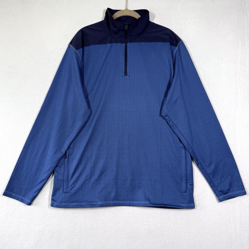 Southern Marsh Jacket Men Medium FieldTec Karst Pullover 1/4 Zip Heringbone Golf